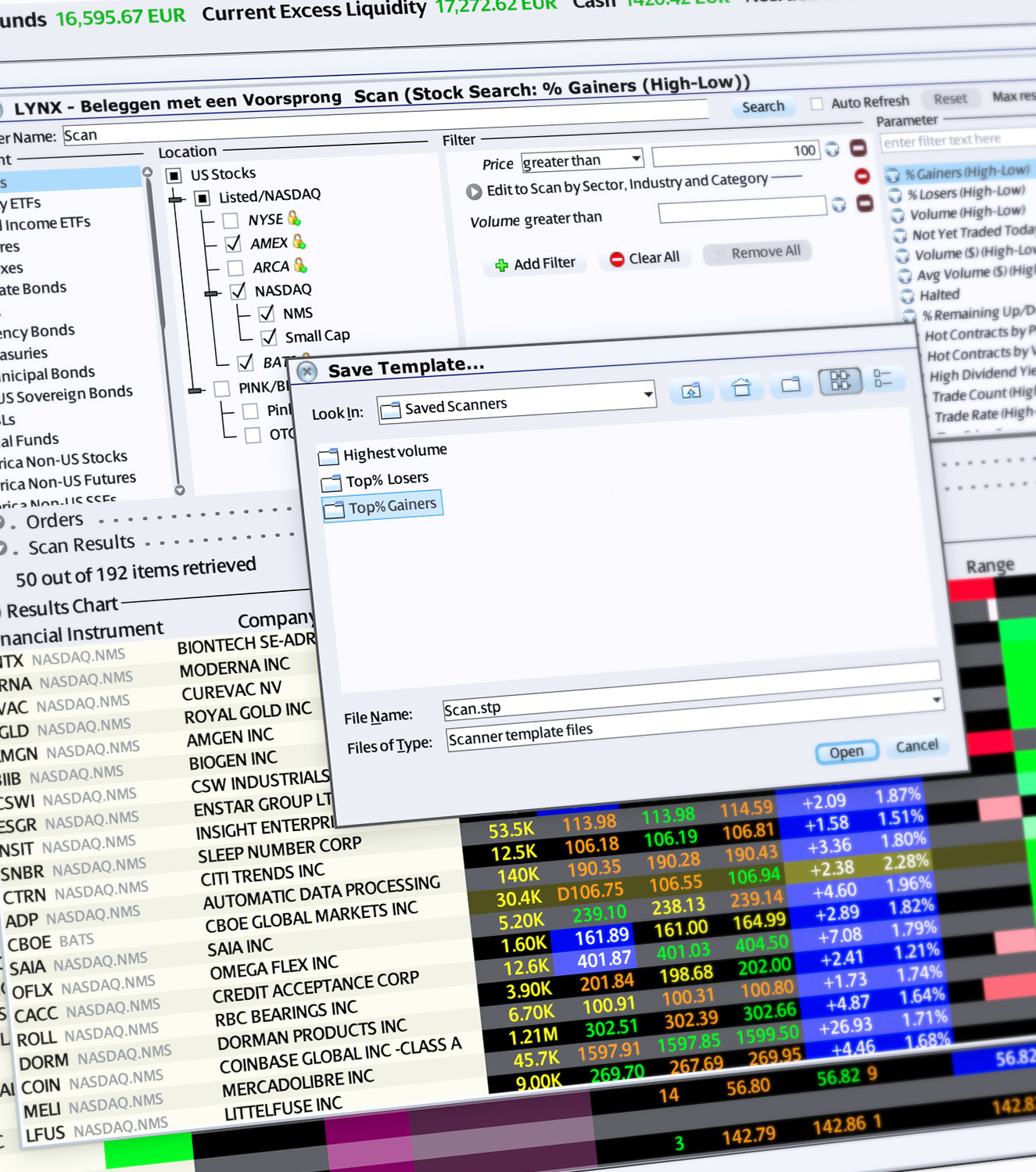 Etsi kiinnostavia arvopapereita Market Scannerin avulla