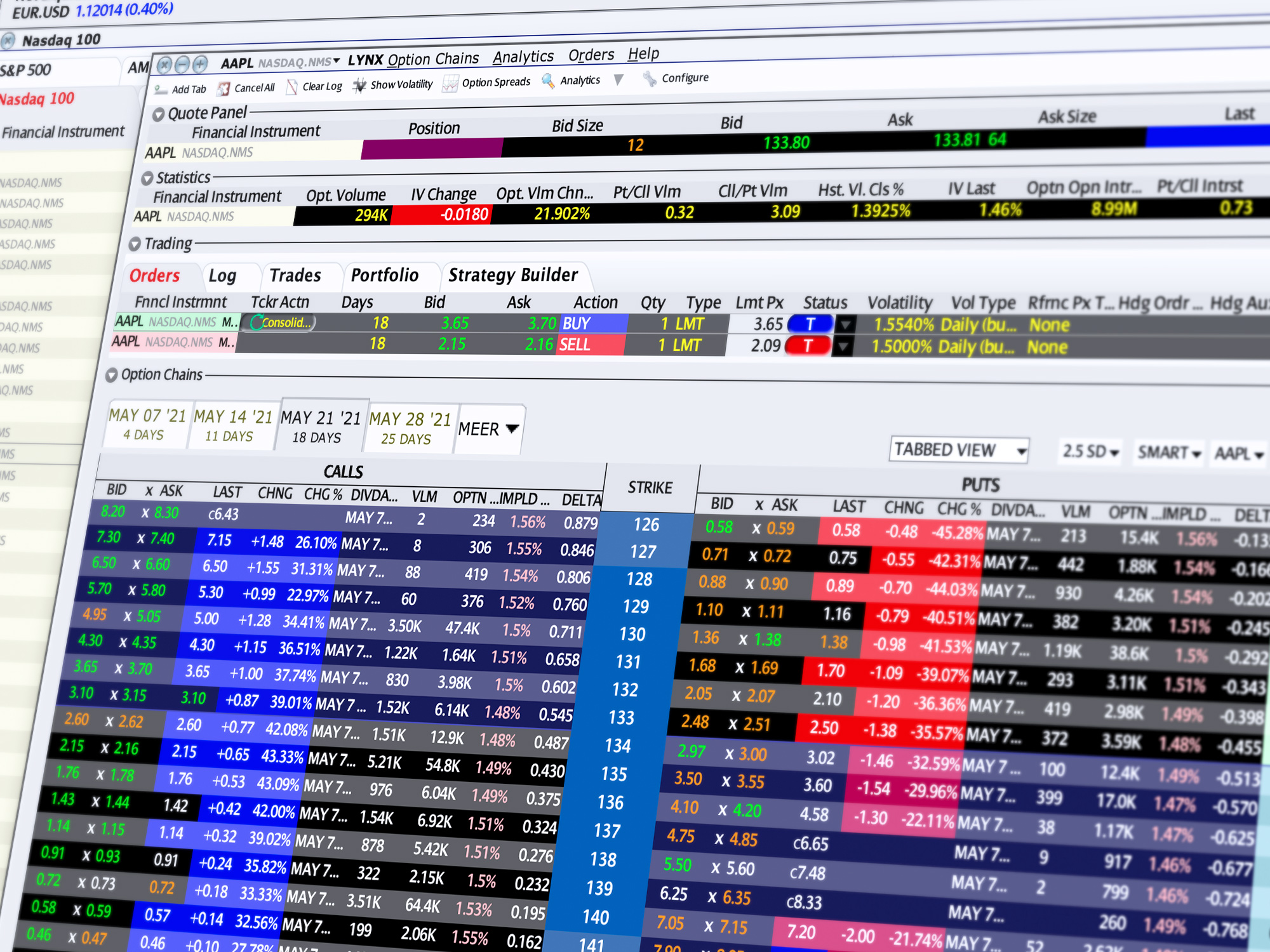 Option Trader tarjoaa sijoittajille mielenkiintoisia vaihtoehtoja. Valittujen optioiden hinnat näkyvät selkeästi yhdessä ikkunassa